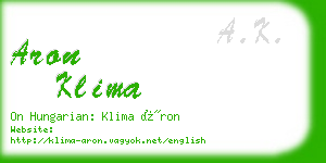 aron klima business card